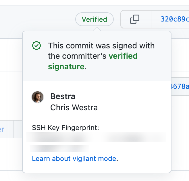 Verified Commit on GitHub